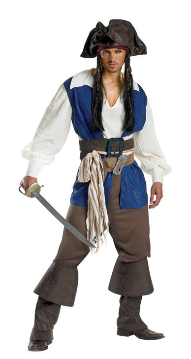 Disguise Mens Captain Jack Sparrow Deluxe Costume - Pirates of the Caribbean