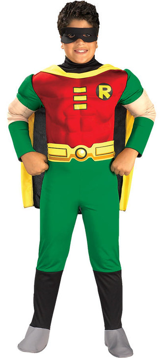 Rubies Boys Deluxe Muscle Robin Costume - Teen Titans