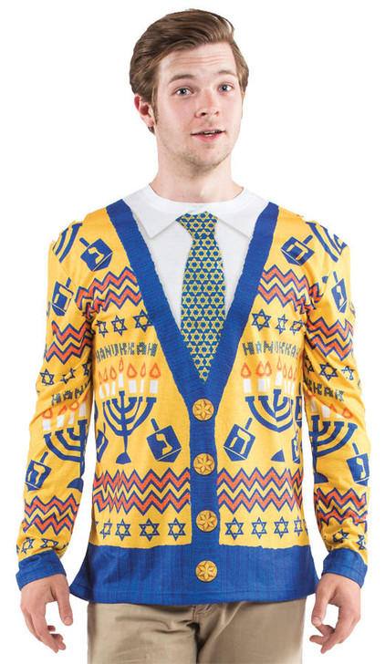 Faux Real Faux Real Mens Ugly Hanukkah Sweater