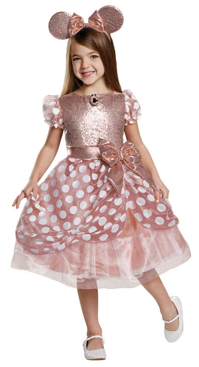 Disguise Girls Rose Gold Minnie Mouse Deluxe Costume