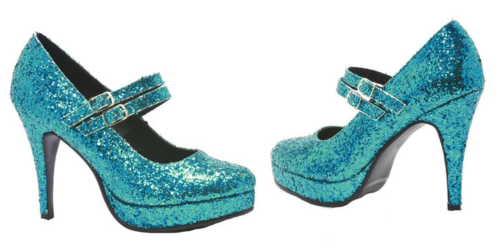 Ellie Shoes Womens Alice Platform Pump - Blue Glitter