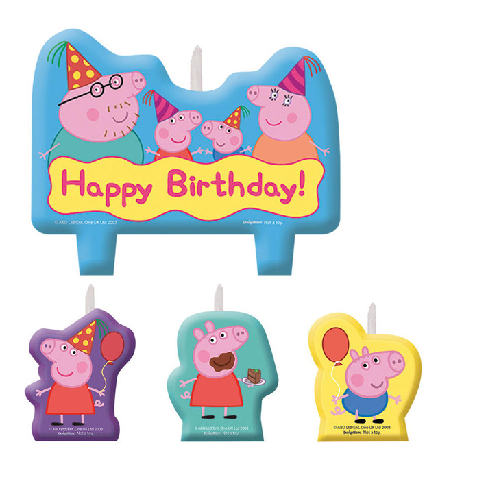 AmScan Peppa Pig Birthday Candle Set - Pack of 4