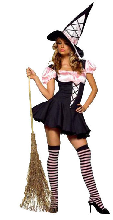 Leg Avenue Leg Avenue Womens Pink and Black Witch Costume