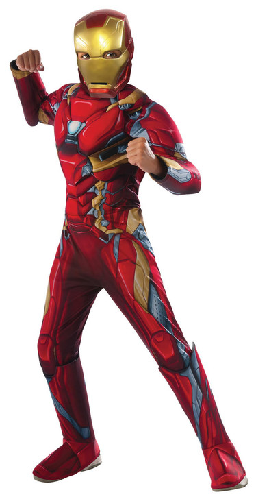 Rubies Rubies Boys Deluxe Muscle Iron Man Costume - RU620592LG