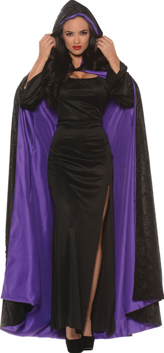 Cape Hooded Velvet W Purple Li