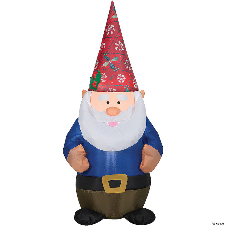 Airblown Gnome with Christmas Hat
