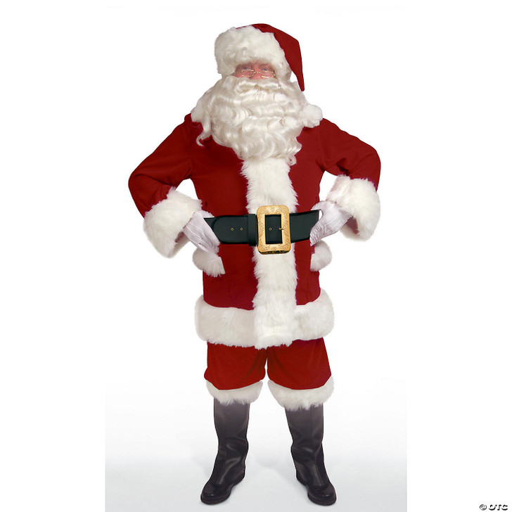 Burgundy Velvet Santa Suit with Overalls - XL