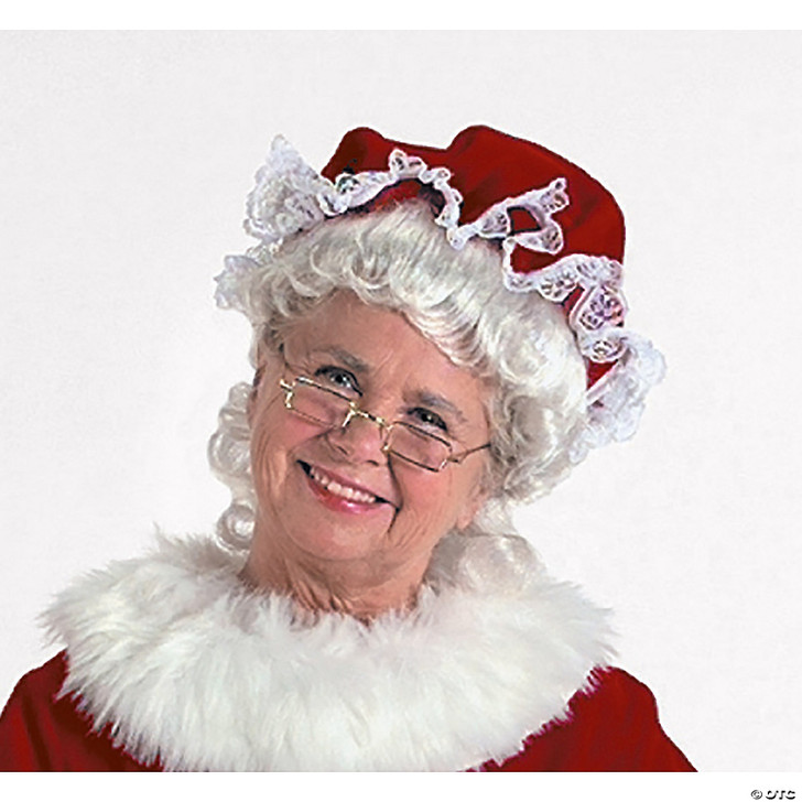 Burgundy Velvet Mrs. Claus Mop Hat
