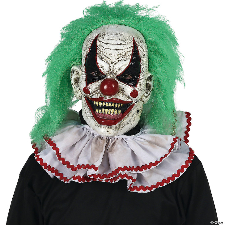 Adult's Chuckles the Clown Mask with Green Hair