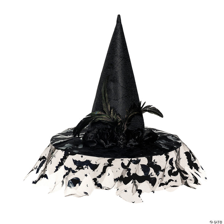 Witch Hat Deluxe W Veil Blk