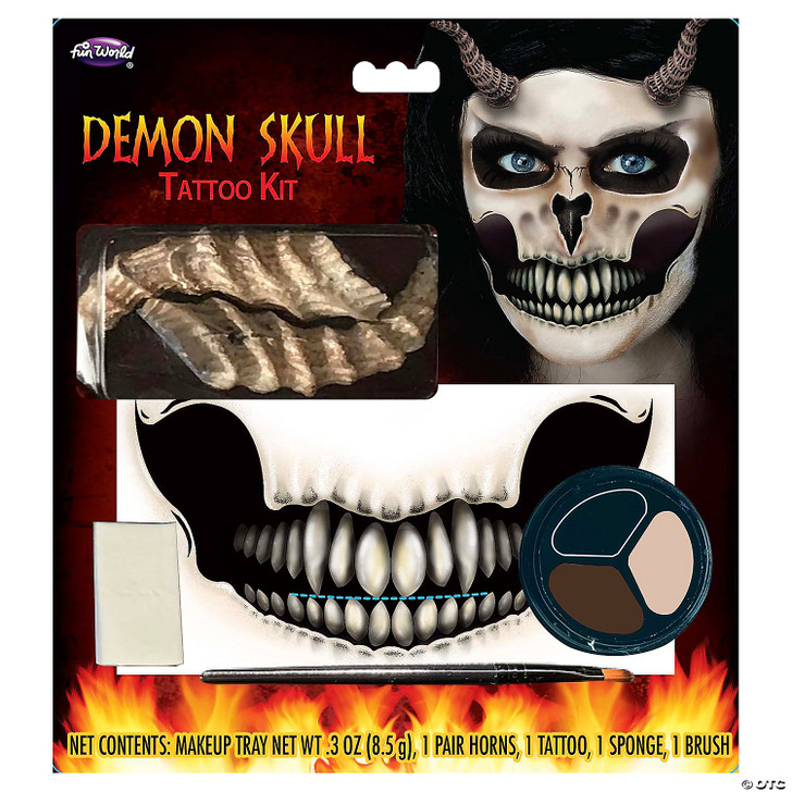 Demon Mouth Tattoo & Horns Kit