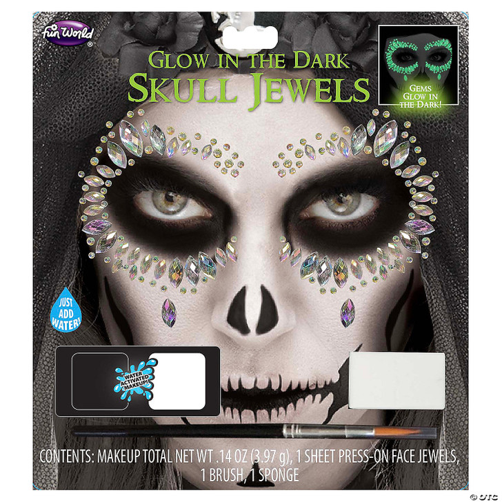 Face Jewels Glow Skull