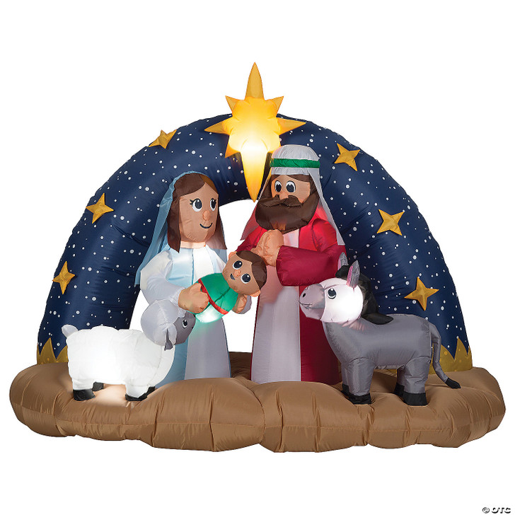 Airblown-Snowy Night Nativity Scene-Lg