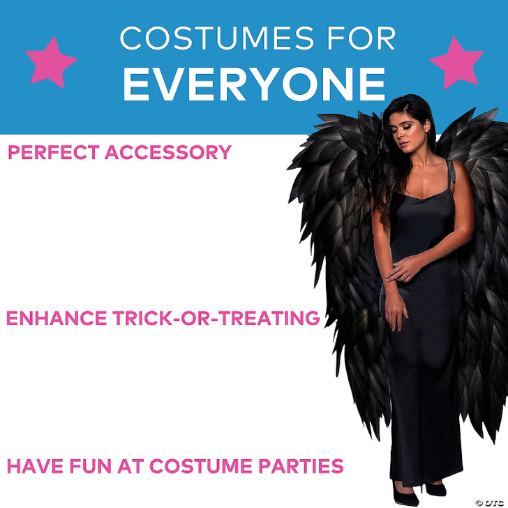 58" Full-Length Featherless Black Angel Wings