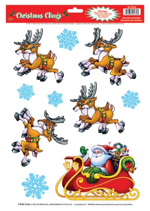 Beistle Beistle Santa Sleigh Clings