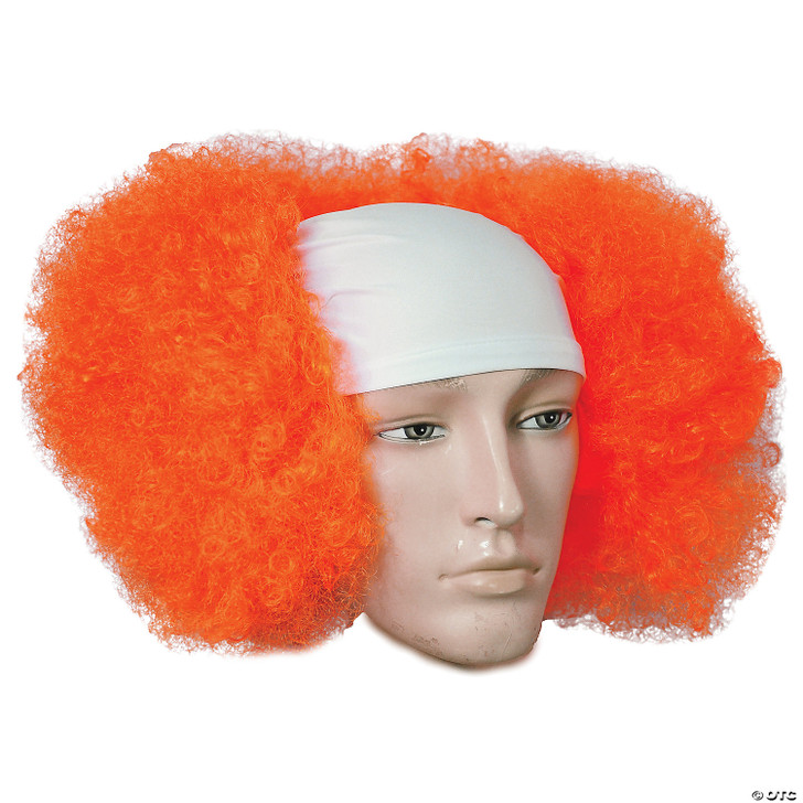 Adults Orange Bald Curly Clown Wig