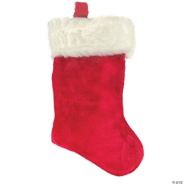 Santa Stocking 12 In Red Plush