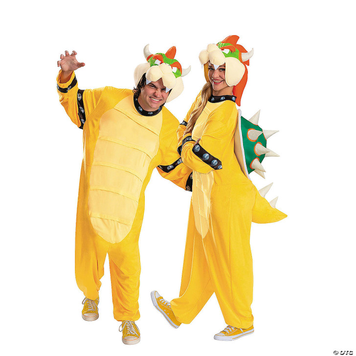 Adults Super Mario Bros. Bowser Hooded Jumpsuit Costume