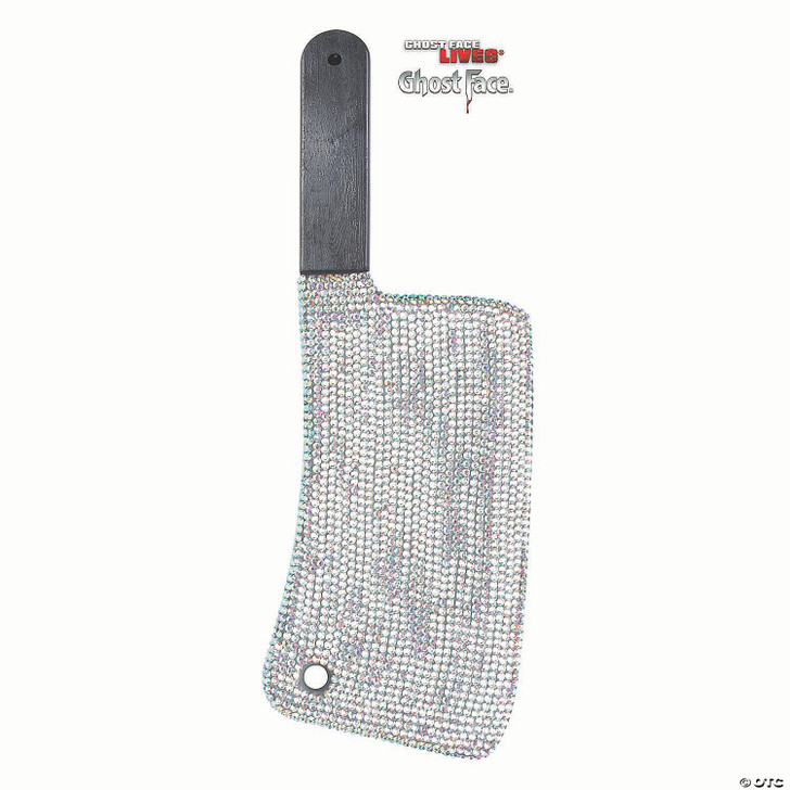 16 1/2" Scream Ghost Face Bling Cleaver with Rhinestones Costume Accessory