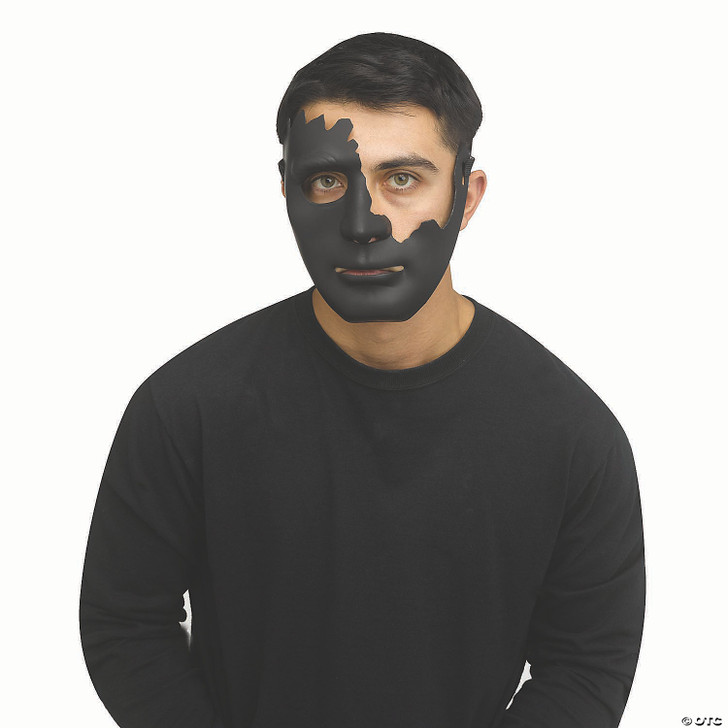 Adults Black Cracked Plastic Half Mask