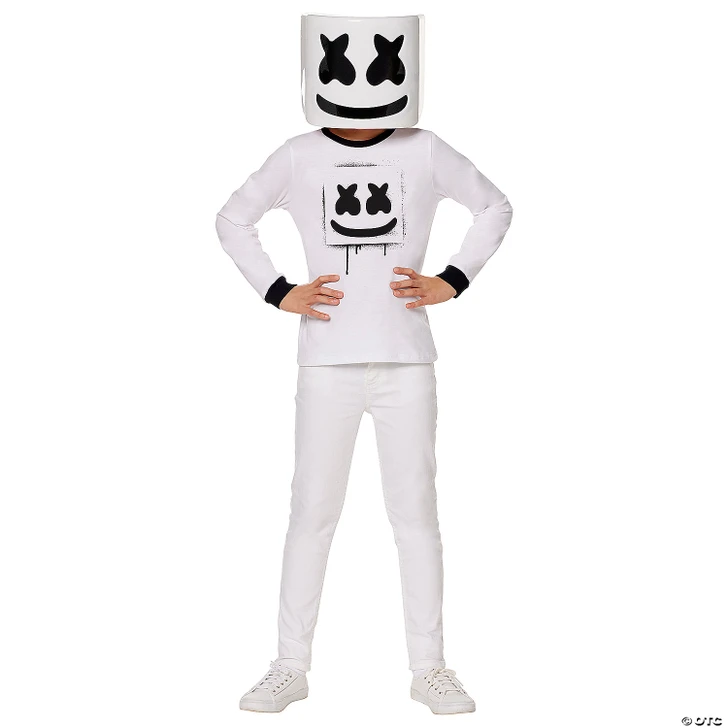 Kids Black & White Marshmello Halloween Costume