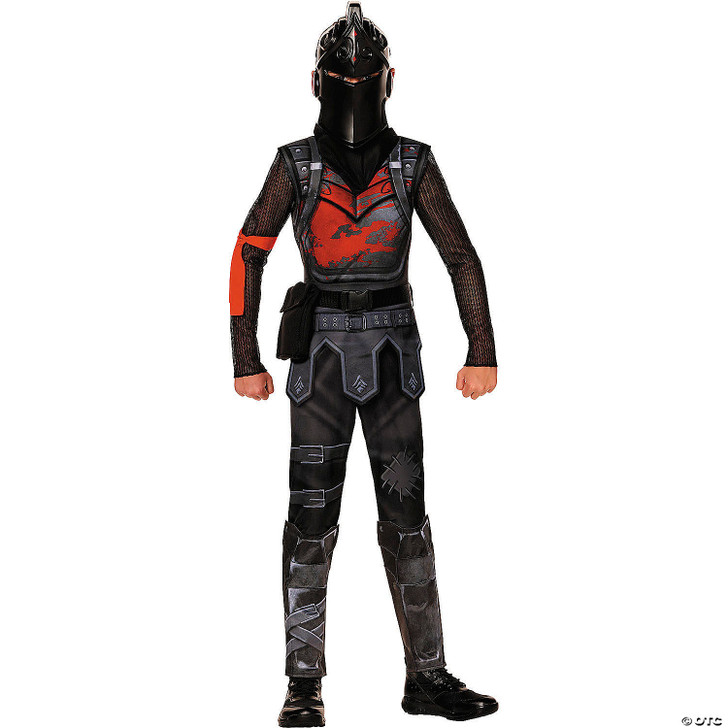 Kids Fortnite Black Polyester Jumpsuit Black Knight Costume