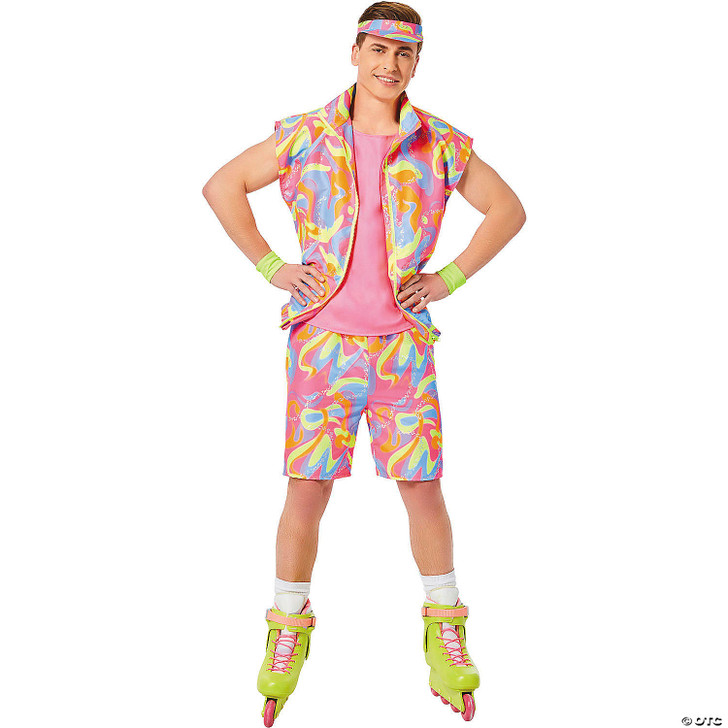 Adults Barbie Movie Pink & Yellow Skating Ken Costume