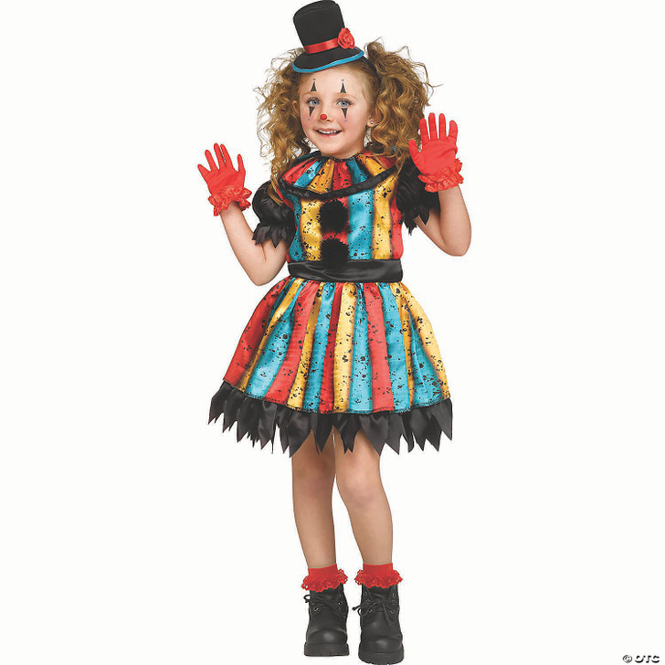Toddler Colorful Carny Clown Dress Halloween Costume