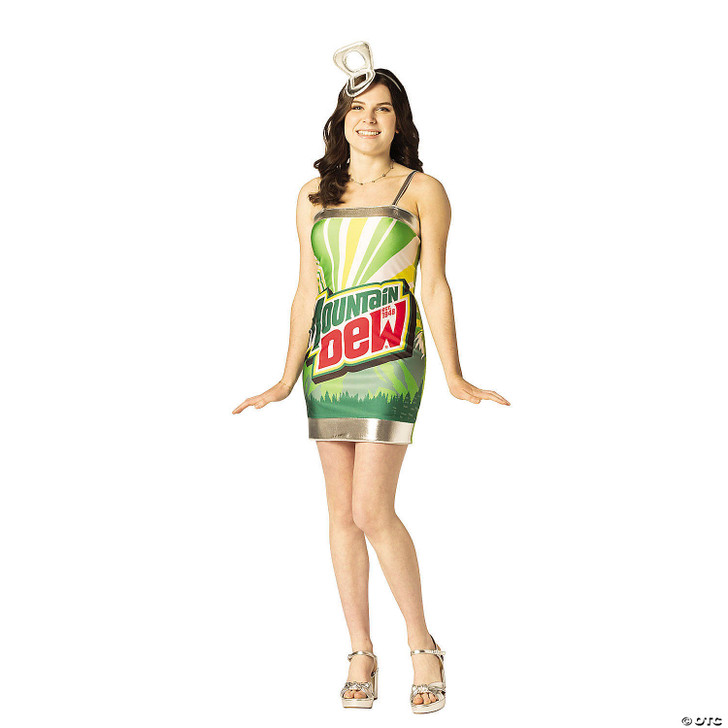 Adults Mountain Dew Can Dress Costume