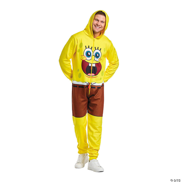 Adults SpongeBob SquarePants SpongeBob Hooded Onesie Costume