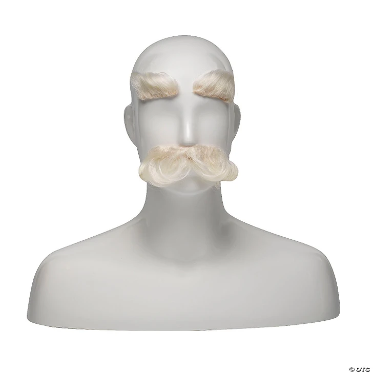 Adults Synthetic Fluffy Eyebrows & Mustache Set