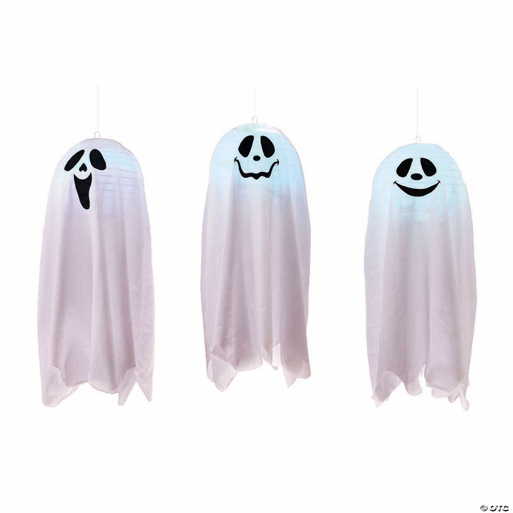 Light-Up Color Change Happy Ghosts Hanging Decoration