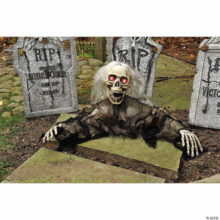 12" Animated Light-Up Grave Breaker with Sound Halloween Outdoor Decoration