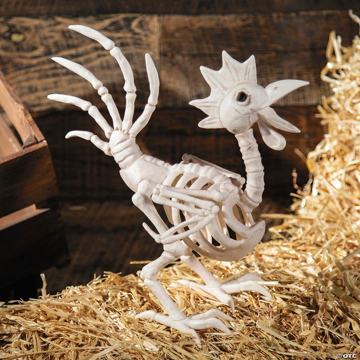 12 1/2" Rooster Skeleton Halloween Tabletop Decoration