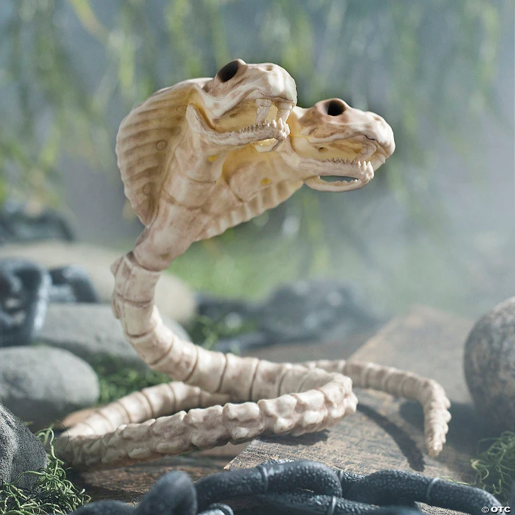 5 1/2" Two-Headed Cobra Snake Skeleton Halloween Decoration