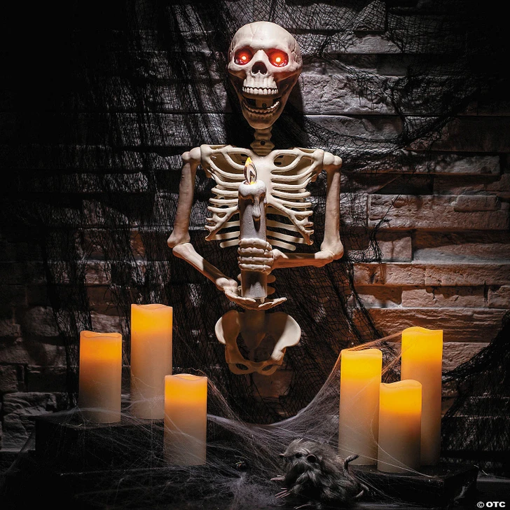 18 1/4" Skeleton Holding a Candle Wall Sconce Halloween Decoration