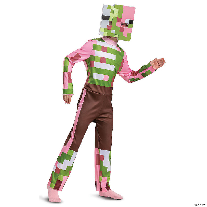 Kids Classic Minecraft Zombie Pigman Jumpsuit Costume