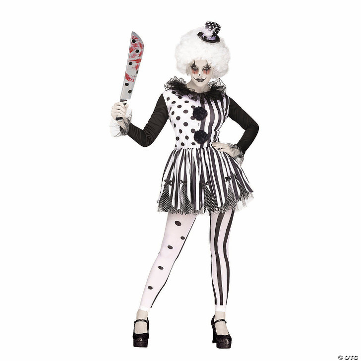 Women's Black & White Killer Clown Costume