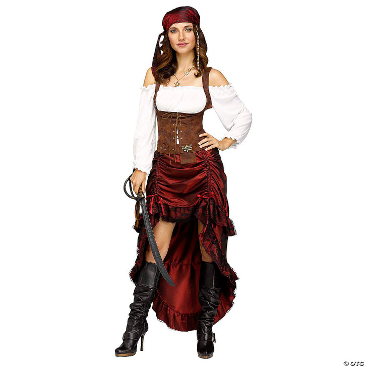 Women's Multicolor Pirate Queen Costume