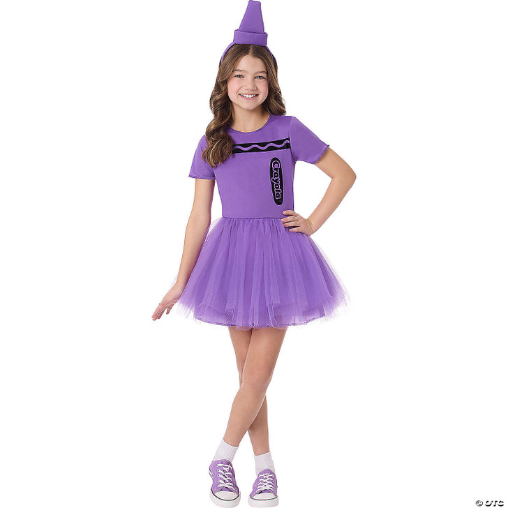 Kids Crayola Purple Crayon Box Dress Costume