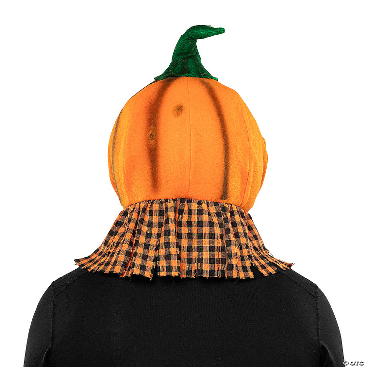 Adults Scarecrow Pumpkin Head Halloween Mask with Hat – One Size