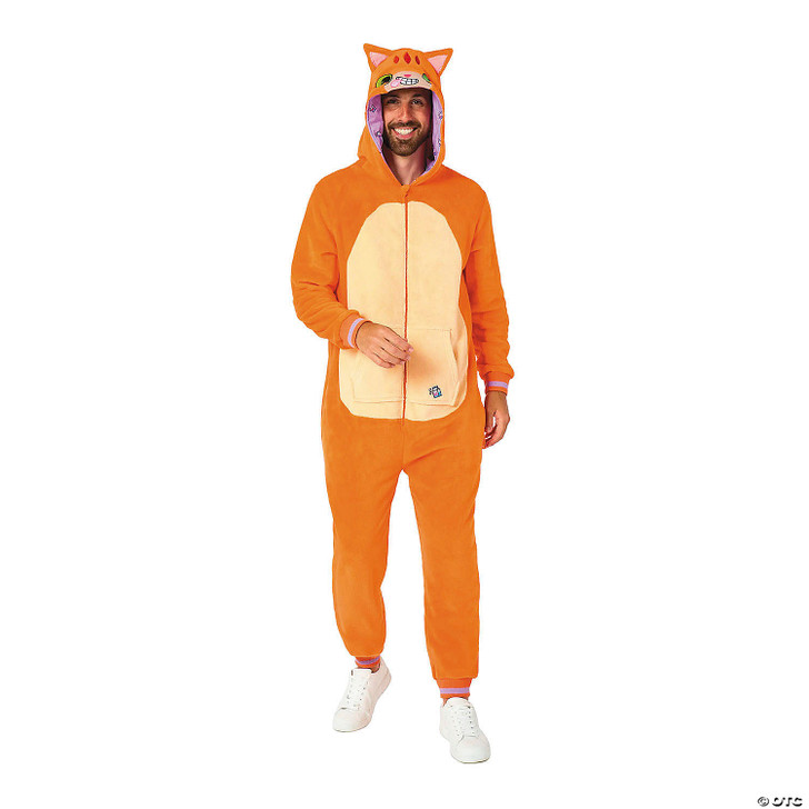 Adults Red Cat Hooded Onesie Costume
