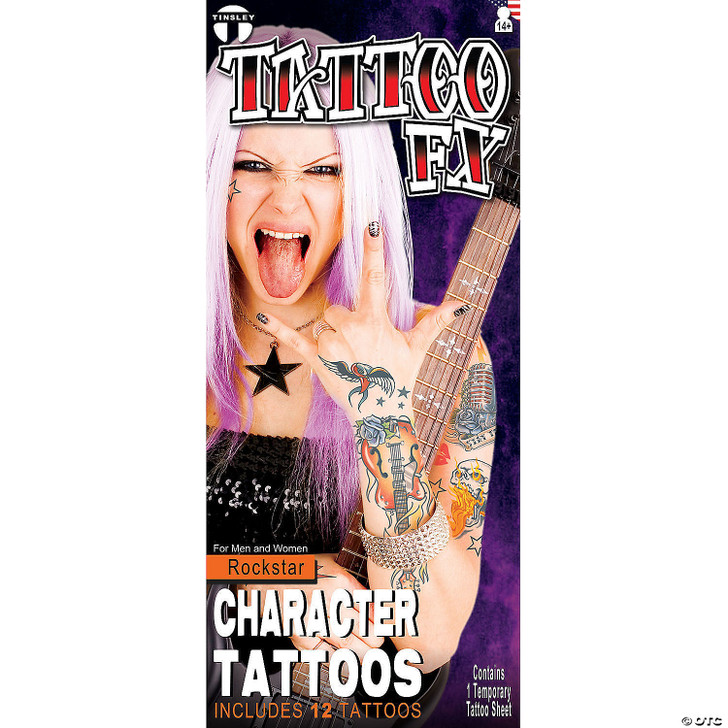 Tinsley Transfers Character Rock Star Temporary Tattoos