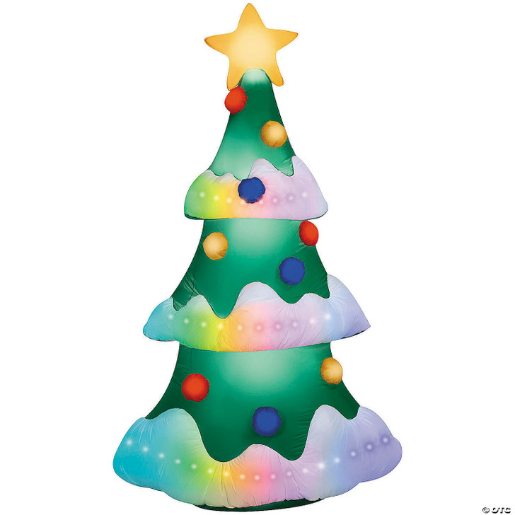 9 Ft. Airblown Inflatable Rainbow Wave Lightshow Christmas Tree Outdoor Yard Decoration