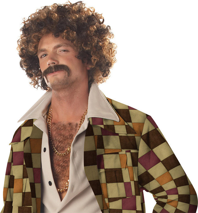 California Costumes California Costumes Disco Dirt Bag Wig and Moustache