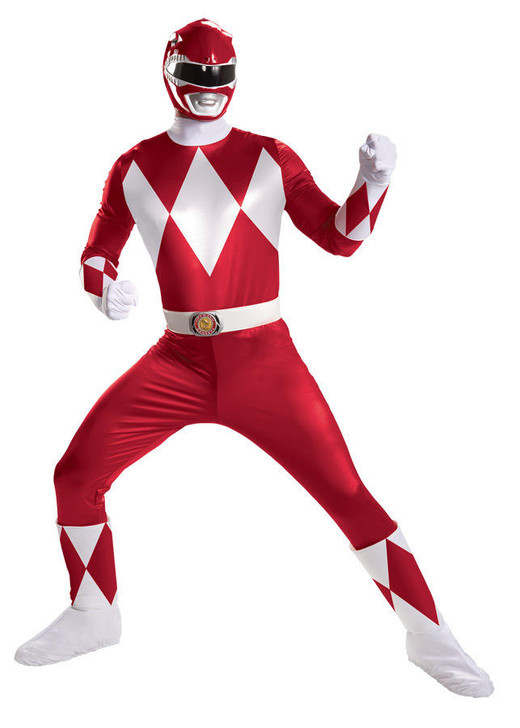 Disguise Mens Red Power Ranger Super Deluxe Costume - Mighty Morphin