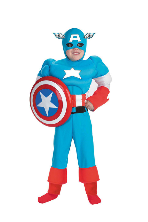 Disguise Boys Captain America Muscle Deluxe Costume