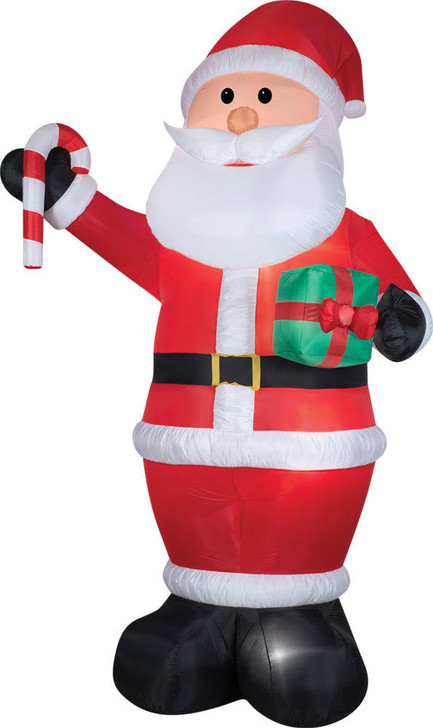 Gemmy Airblown Santa Gift Candy Cane Inflatable