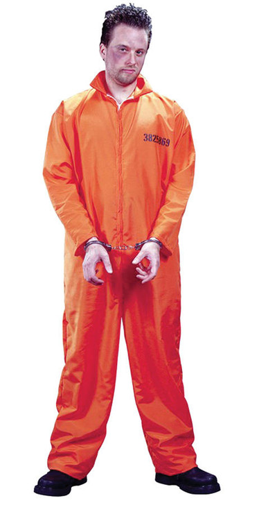 Fun World Men's Got Busted Jumpsuit/Orange