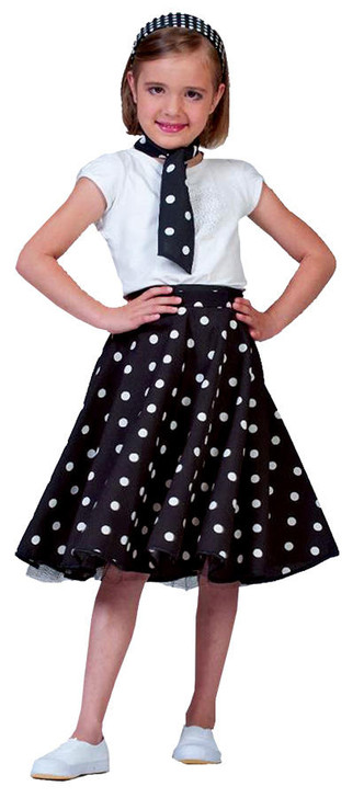 Funny Fashion Funny Fashion Sock Hop Skirt Child Black White